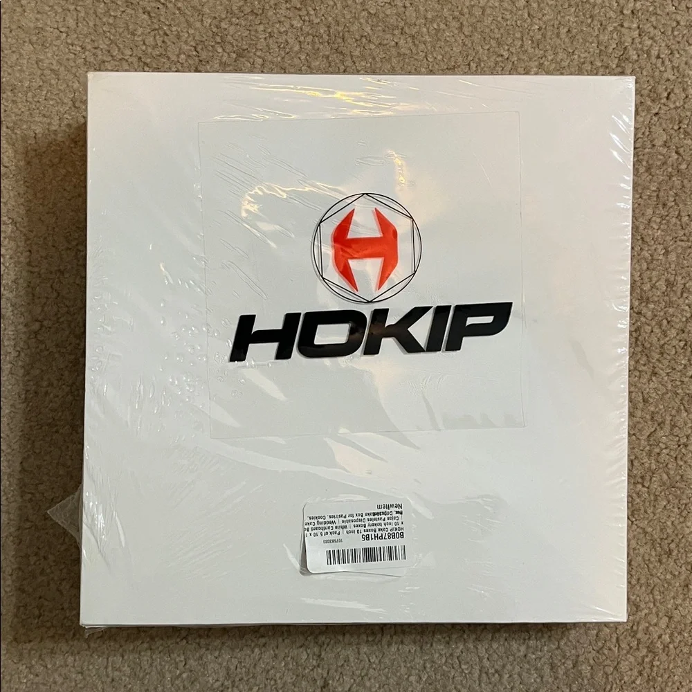 White Gift Boxes & Gold Ribbon – 3 sizes,NEW in Unopened Packaging